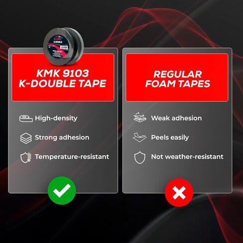 KMK 9103/6 K-Double - 6mm x 10m | Precision Double-Sided Automotive Mounting Tape for Narrow Trim and Accessories in Kuwait