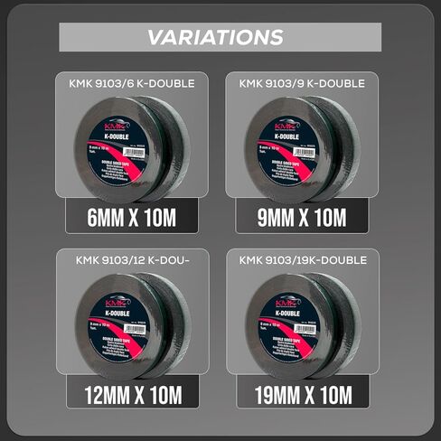 KMK 9103/6 K-Double - 6mm x 10m | Precision Double-Sided Automotive Mounting Tape for Narrow Trim and Accessories in Kuwait
