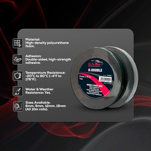 KMK 9103/6 K-Double - 6mm x 10m | Precision Double-Sided Automotive Mounting Tape for Narrow Trim and Accessories in Kuwait