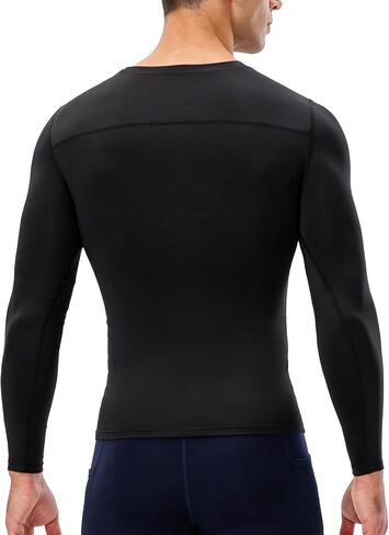 Men's Compression Shirt Long Sleeve Athletic Workout T-Shirts Top Active Sport Base Layer Undershirt Dry Fit in Saudi Arabia