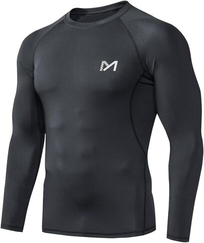 Compression Shirt for Men Long Sleeve Athletic Workout Base Layer UPF 50 Sun Protect Shirts in Kuwait