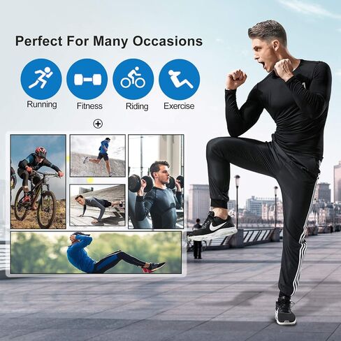 Compression Shirt for Men Long Sleeve Athletic Workout Base Layer UPF 50 Sun Protect Shirts in Kuwait