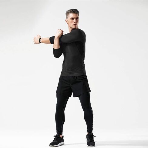Compression Shirt for Men Long Sleeve Athletic Workout Base Layer UPF 50 Sun Protect Shirts in Kuwait