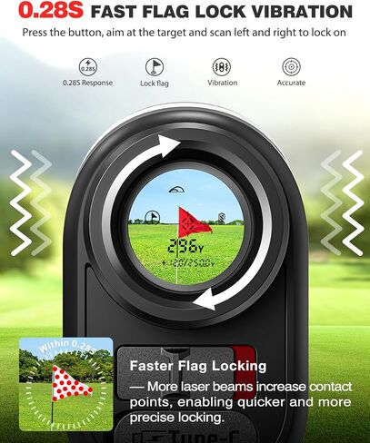 Golf Rangefinder مع Slope ، Golf- 660 Pro Laser Rangefinder ، اهتزاز قفل عمود العلم ، التكبير 6x ، إكسسوارات جولف جولف مركبة مغناطيس مع عرض Clarity LCD in Kuwait