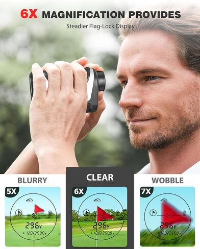 Golf Rangefinder مع Slope ، Golf- 660 Pro Laser Rangefinder ، اهتزاز قفل عمود العلم ، التكبير 6x ، إكسسوارات جولف جولف مركبة مغناطيس مع عرض Clarity LCD in Kuwait