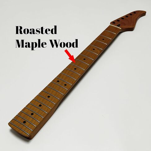ابدأ الغيتار الرقبة 22 الحنق ، 25.5 '' Canada Canada Maple Electric Guitar Neck مع دائرة نصف قطرها 9.5 '' fretboard لاستبدال أجزاء الغيتار Style Style (القيقب المحمص) in Kuwait