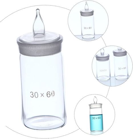 Amosfun 30mm x 60mm Tall Form Weighing Bottle Borosilicate Glass Sample Bottle for Lab Use Sturdy Glass Weighing Dish for Precise Measurements in Saudi Arabia