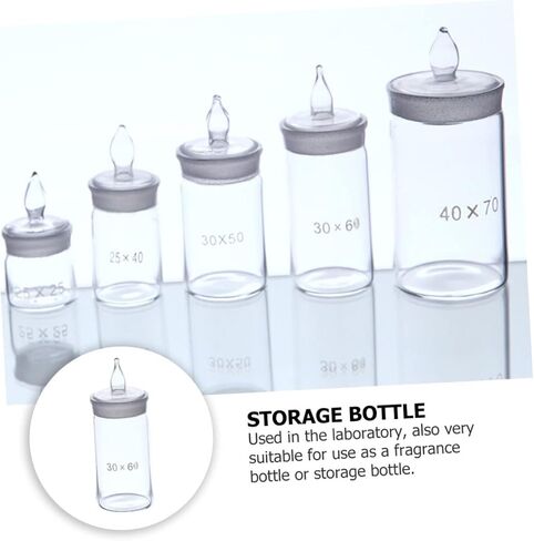 Amosfun 30mm x 60mm Tall Form Weighing Bottle Borosilicate Glass Sample Bottle for Lab Use Sturdy Glass Weighing Dish for Precise Measurements in Saudi Arabia