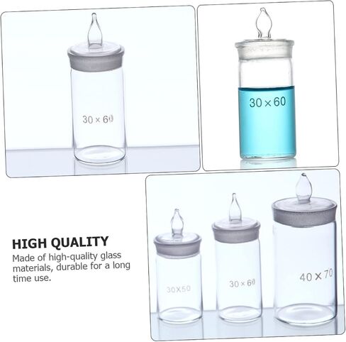 Amosfun 30mm x 60mm Tall Form Weighing Bottle Borosilicate Glass Sample Bottle for Lab Use Sturdy Glass Weighing Dish for Precise Measurements in Saudi Arabia