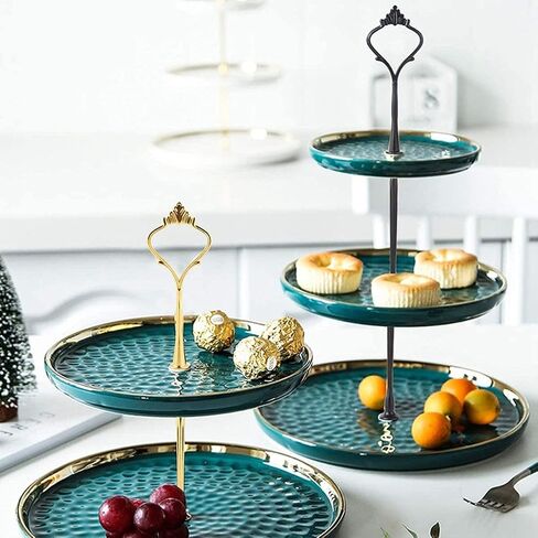 9 Set Cake Stand Hardware Tiered Tray Hardware Kit Fittings for Cake Stand,3 Tier Cake Stand Fittings Hardware Holder for Weeding,Party,Dessert Cupcake Trays Serving Stands-Gold,Black,White in Kuwait