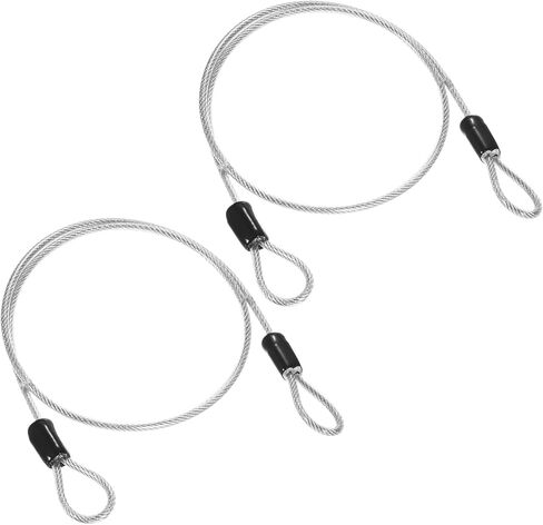 2-Pack Security Cable Lock, 1.64FT PVC Coated Steel Luggage Lock Wire Rope with Double Loop for Outdoor Travel/Gate/Bike, Cut-Resistant Braided Steel Cable [Transparent] in Saudi Arabia