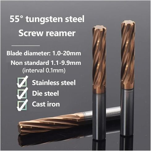 Carbide Machine Reamer H7 1-20mm Coated Straight Flute Tolerance Chucking Hardened Steel CNC Tool Metal Cutter(1.3X15X38 H7) in Saudi Arabia