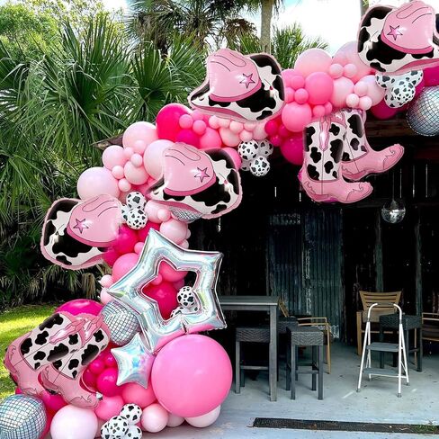 Western-Balloons Cowboy-Balloon 8PCS Large Cowboy Cowgirl Hat Boot Foil Balloons Western Birthday Party Rodeo Bachelorette Decorations Supply in Kuwait
