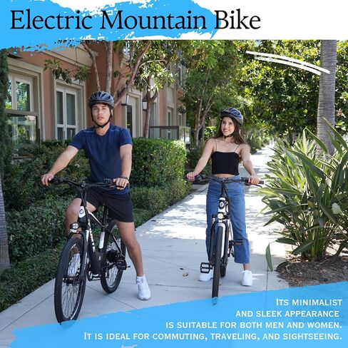 Electric Mountain Bike for Adults 26" Step-Thru/Over Commuting Ebike for Men Women with Peak Power 540w, 360Wh Built-in Battery, LCD Display, 7 Gears & Front Shock Absorber in Saudi Arabia