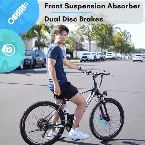 Electric Mountain Bike for Adults 26" Step-Thru/Over Commuting Ebike for Men Women with Peak Power 540w, 360Wh Built-in Battery, LCD Display, 7 Gears & Front Shock Absorber in Saudi Arabia