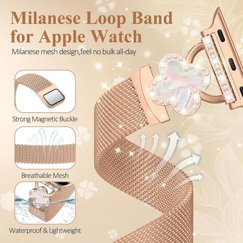 Slim Milanese Loop Band for Apple Watch Bands for Women 40mm 41mm 42mm 38mm in Saudi Arabia