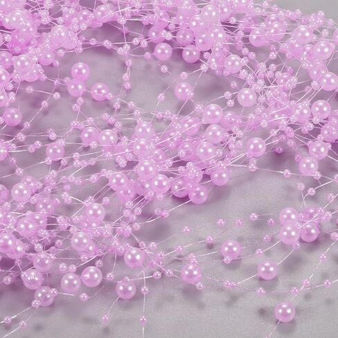 uxcell 30pcs Artificial Pearl String for Floating Candle, 4.4 ft Floating Faux Beads Pearl for Centerpiece Vases Filler Wedding Christmas Party Garland Decoration (Orange) in Saudi Arabia