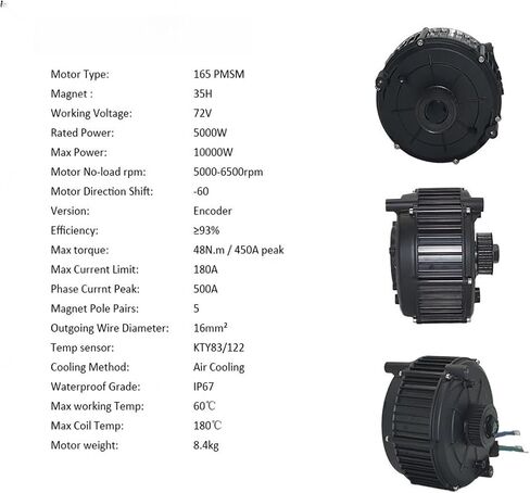 Mid Drive Motor Mid Drive Motor Go Kart Conversion Kit with ND72680 Fardriver Controller QS165 5000W 72V 35H V1 V2(Combo 2) in Saudi Arabia