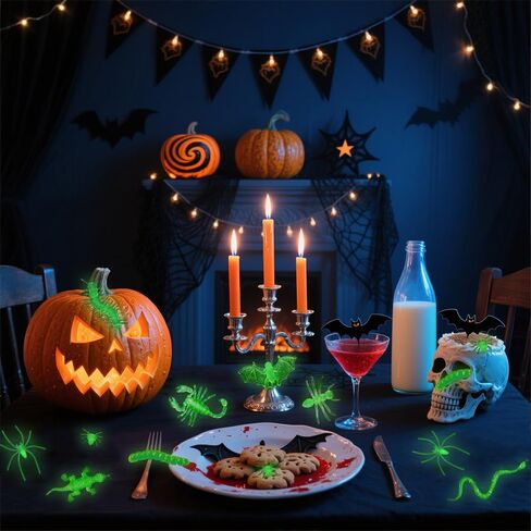 220Pcs Realistic Halloween Plastic Bugs Trick Joke Toys, Cockroaches Spiders Centipedes Scorpions Flies Ants for Kids Halloween Party Favors Fool's Day Decoration in Saudi Arabia