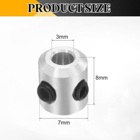 uxcell 8Pcs Set-Screw Collars 3mm Bore, Aluminum Alloy Shaft Collars, 7mm OD, 8mm Width Axle Collar Clamp for Linear Rod Shaft Guide in Saudi Arabia