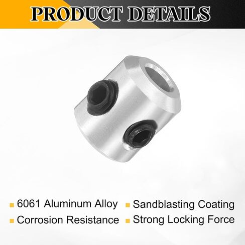 uxcell 8Pcs Set-Screw Collars 3mm Bore, Aluminum Alloy Shaft Collars, 7mm OD, 8mm Width Axle Collar Clamp for Linear Rod Shaft Guide in Saudi Arabia