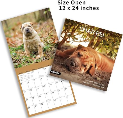 2025-2026 Wall Calendar,Schnauzer Wall Calendar, 12" x 24" Open,Family Planner Calendar Organizer with Schnauzer Images, for Dogs Lovers in Saudi Arabia