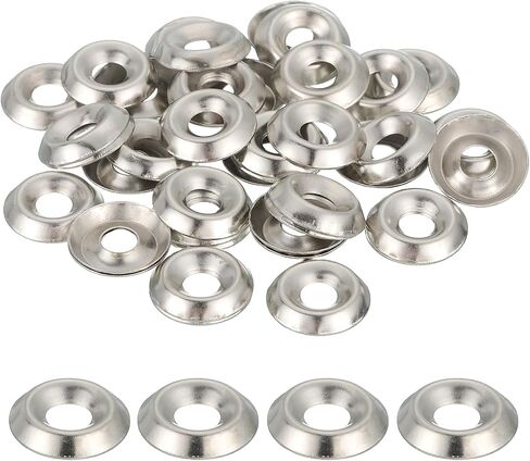 Meccanixity 120 PCS #10 Countersunk Finish Washers ، حشية غسالة كوب من الصلب الكربوني للبراغي البراغي البراغي بناء ، فضية in Saudi Arabia