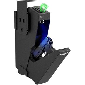 Biometric Gun safe for Handgun Drop Down Bedside Pistol Safe, Mounted Fingerprint Handgun Case for Nightstand, Under Desk, Bed in Saudi Arabia