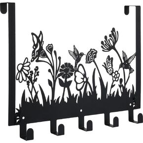 Geelin Metal Hummingbird Flower Over The Door Hooks Wildflowers Over The Door Nature Wall Decor with 5 Hooks Towel Holder for Bathroom Bedroom Kitchen Living Room Home Decor Gift in Saudi Arabia