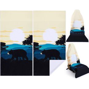 2 Pack Car Seat Towel Covers Athletic Running Towel Performance Microfiber Post Workout Sweat Washable Cover Non Slip for Car Outdoor Sport Activities 63 x 31.5 Inches (National Park) in Saudi Arabia