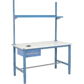 Global Industrial 72 "W X 30" D Workbench ، 1-5/8 "ESD SPIPE SPAPED SPARD W/RERER ، WITLIGH in Kuwait