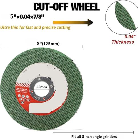 Cutting disc 5/10pcs 5 Inch Circular Resin Sawes Bladeing 125mm Metal Cutting Disc Angle Grinder Cutting Wheel for Steel Wood Copper Cutting(125mm 5pcs) in Saudi Arabia