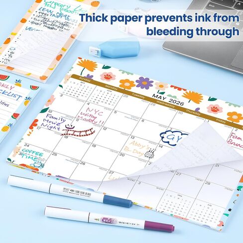 2025.7-2027.6 Magnetic Calendar for Refrigerator with 2 Pack Magnetic Note Pad for Fridge, 2 Year from July 2025 to June 2027 with Seasonal Patterns, Aesthetic Magnet Wall Calendar -- Style B, 11''*8.5'' in Saudi Arabia