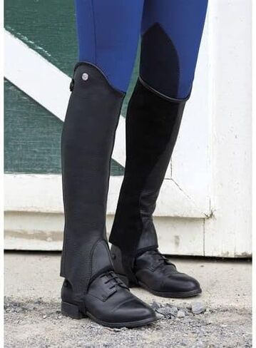 Dover Saddlery Ladies' Stay Tight Leather Half Chaps, Color: Brown, Size: Medium in Saudi Arabia