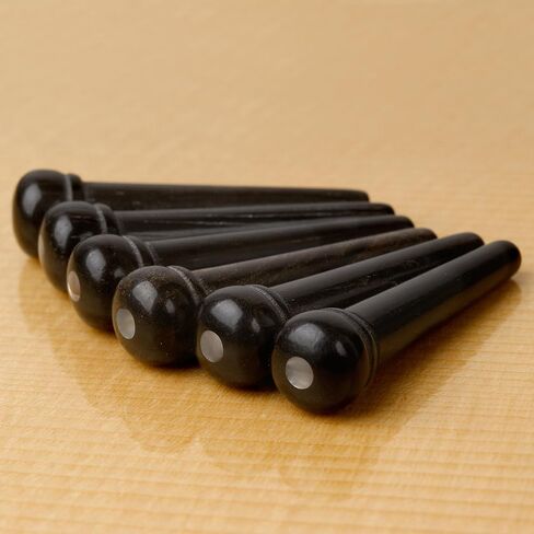 Waverly Ebony Guitar Bridge Pins with Pearl Dot Inlay, Unslotted, Set of 6 in Saudi Arabia