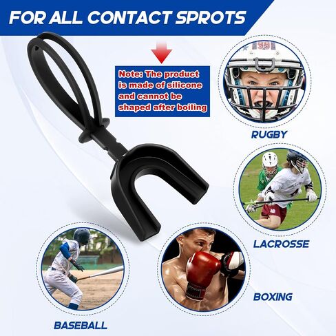 Dunzy 100 Pcs Strapped Mouth Guard Bulk Football Mouthguards with Strap Soft Sport Mouthpiece Mouth Protector Braces for Lacrosse Boxing Basketball Hockey Wrestling(Black,Adult) in Saudi Arabia