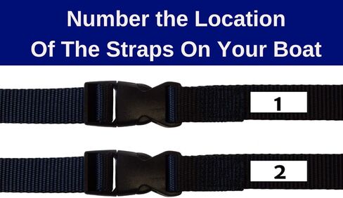 EZ-Xtend Adjustable Boat Cover Tie Down Straps w/Delrin Quick Release Buckles - Heavy Duty 1" Polyester Webbing 4500 lb Break Strength - 250 lb QR Buckle - Boat Accessories - 2 Pack in Kuwait