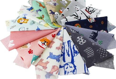 42-Pack 5x5 Inch Cat & Dog Cotton Fabric Squares for Quilting,Multi-Color Cute Animal Print Charm Packs Precut Quilting Supplies in Saudi Arabia