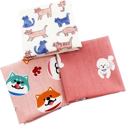 42-Pack 5x5 Inch Cat & Dog Cotton Fabric Squares for Quilting,Multi-Color Cute Animal Print Charm Packs Precut Quilting Supplies in Saudi Arabia