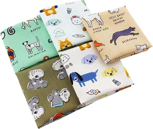 42-Pack 5x5 Inch Cat & Dog Cotton Fabric Squares for Quilting,Multi-Color Cute Animal Print Charm Packs Precut Quilting Supplies in Saudi Arabia