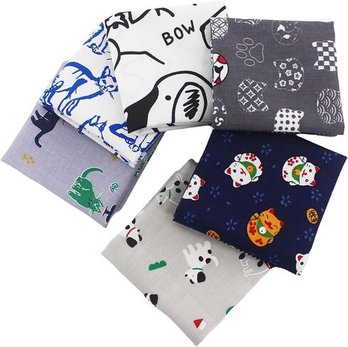 42-Pack 5x5 Inch Cat & Dog Cotton Fabric Squares for Quilting,Multi-Color Cute Animal Print Charm Packs Precut Quilting Supplies in Saudi Arabia
