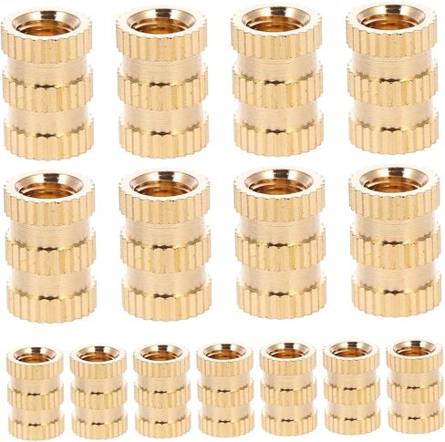 PRETYZOOM 20-Piece M5 Brass Heat Set Inserts 10x7mm Knurled Female Threaded Nuts for Plastic Injection Molding and 3D Printers in Saudi Arabia