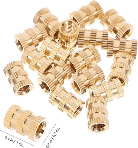 PRETYZOOM 20-Piece M5 Brass Heat Set Inserts 10x7mm Knurled Female Threaded Nuts for Plastic Injection Molding and 3D Printers in Saudi Arabia