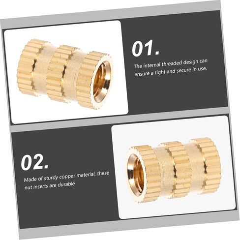 PRETYZOOM 20-Piece M5 Brass Heat Set Inserts 10x7mm Knurled Female Threaded Nuts for Plastic Injection Molding and 3D Printers in Saudi Arabia