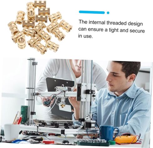 PRETYZOOM 20-Piece M5 Brass Heat Set Inserts 10x7mm Knurled Female Threaded Nuts for Plastic Injection Molding and 3D Printers in Saudi Arabia