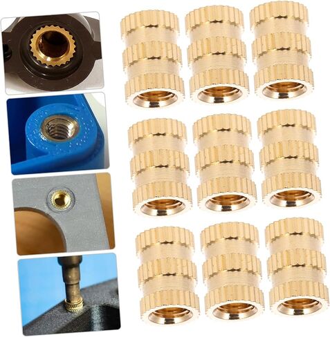 PRETYZOOM 20-Piece M5 Brass Heat Set Inserts 10x7mm Knurled Female Threaded Nuts for Plastic Injection Molding and 3D Printers in Saudi Arabia