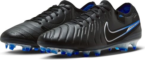 Nike Tiempo Legend 10 Elite Firm-Ground Low-Top Cofcer Cleats (DV4328-040 ، Black/Hyper Royal/Chrome) Size 5.5 in Saudi Arabia