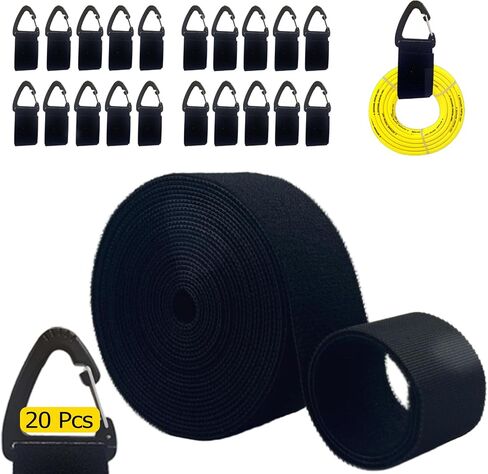 Extension Cord Holder Organizer, Heavy Duty Hook and Loop Straps with 20 Pcs Triangle Buckle, Cut to Length, Easily on Hooks or Nails, Extension Cord Storage for Garage Organization(15ft x 1.5in) in Kuwait