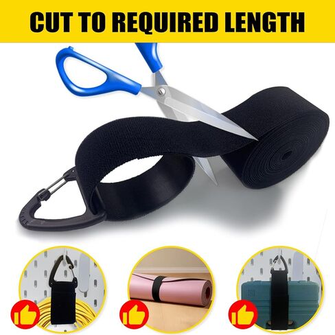Extension Cord Holder Organizer, Heavy Duty Hook and Loop Straps with 20 Pcs Triangle Buckle, Cut to Length, Easily on Hooks or Nails, Extension Cord Storage for Garage Organization(15ft x 1.5in) in Kuwait