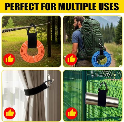 Extension Cord Holder Organizer, Heavy Duty Hook and Loop Straps with 20 Pcs Triangle Buckle, Cut to Length, Easily on Hooks or Nails, Extension Cord Storage for Garage Organization(15ft x 1.5in) in Kuwait
